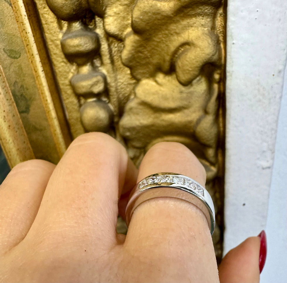 Thumbnail: 14kt White Gold Princess-Cut Channel Set Diamond Band