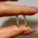 Thumbnail: 14kt White Gold Diamond Huggie Hoop Earrings