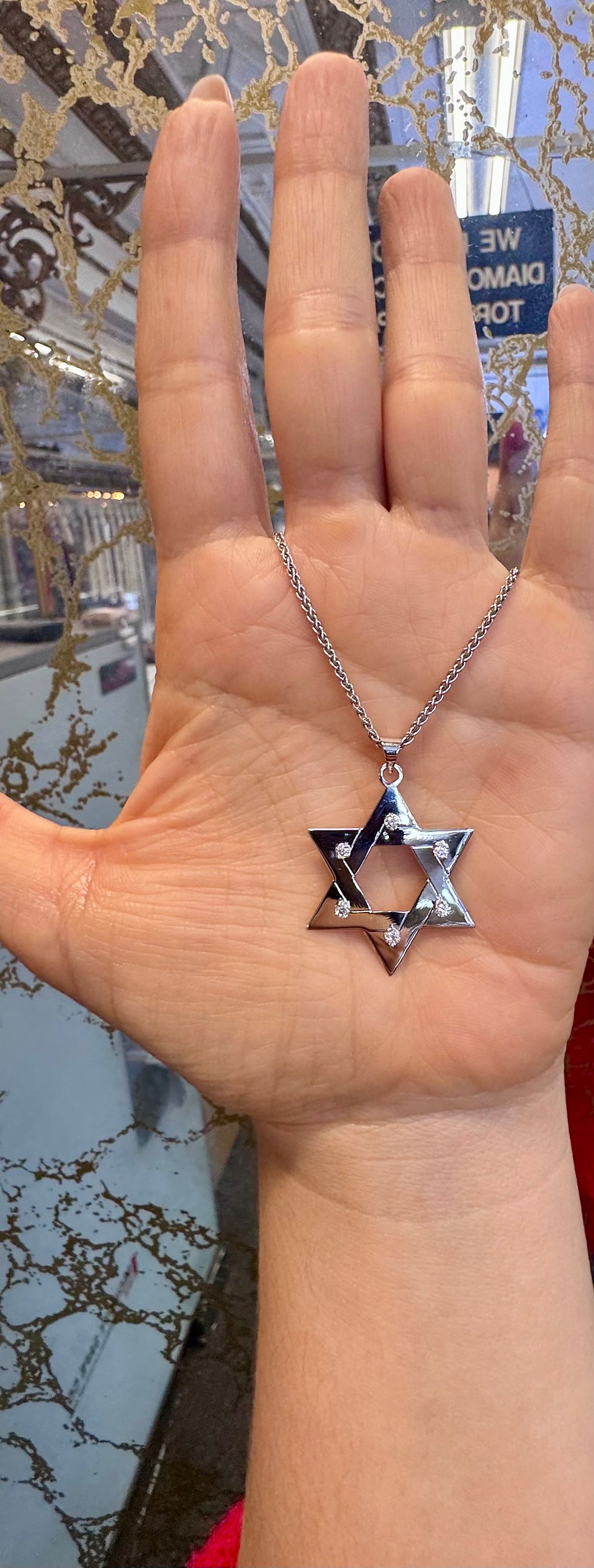 14kt White Or Yellow Gold Diamond Star Of David Necklace