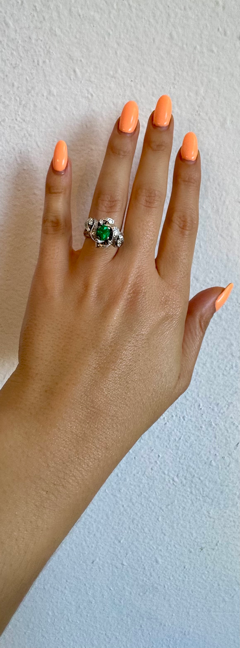Thumbnail: Metal: 14kt Yellow Gold  Stone: Diamond and Emerald