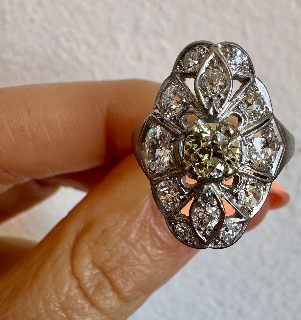 Thumbnail: Art Deco Palladium Diamond Ring