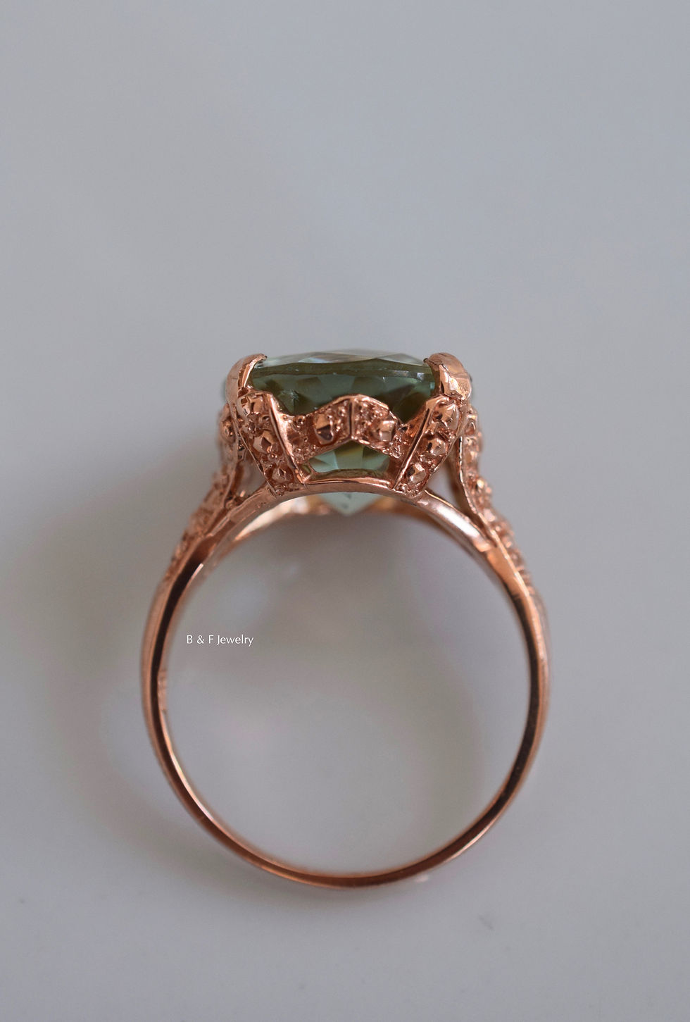 Thumbnail: 14K Rose Gold Green Amethyst Ring