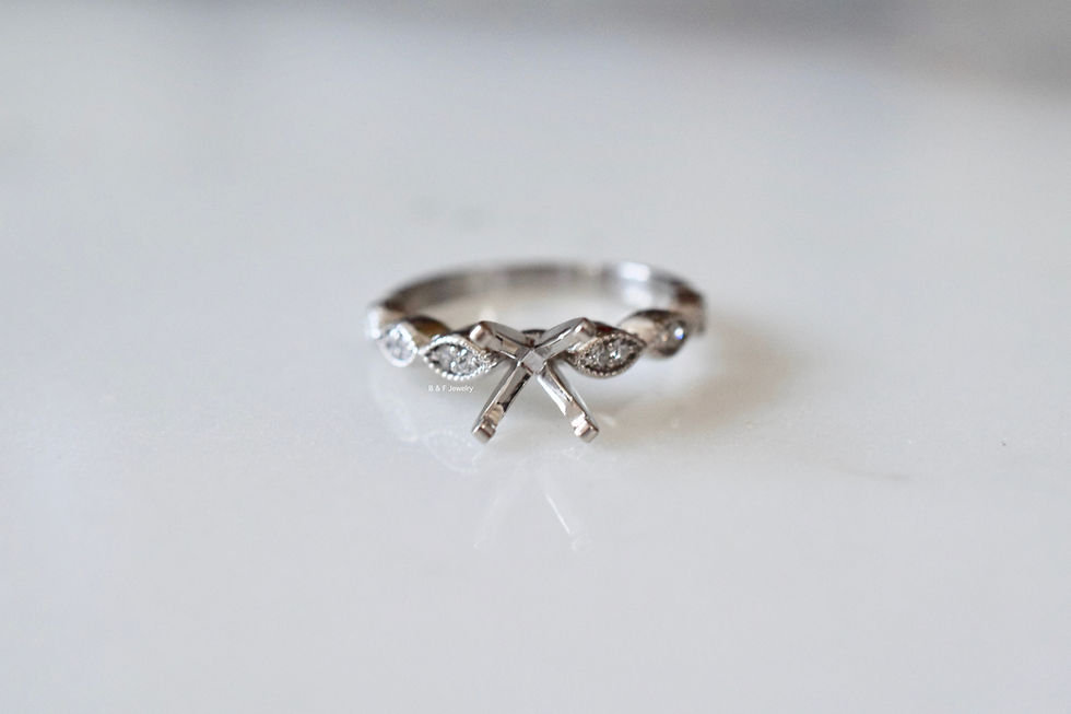 Thumbnail: 14K White Gold Bridal Set- 1000s Of Center Stones To Choose From