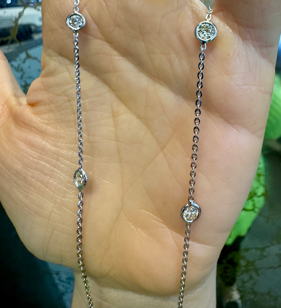 Thumbnail: 14kt White Gold 1.65 Carat Diamond Station Necklace