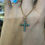 Thumbnail: Vintage 14kt Yellow Gold  Petite Turquoise Cross Necklace