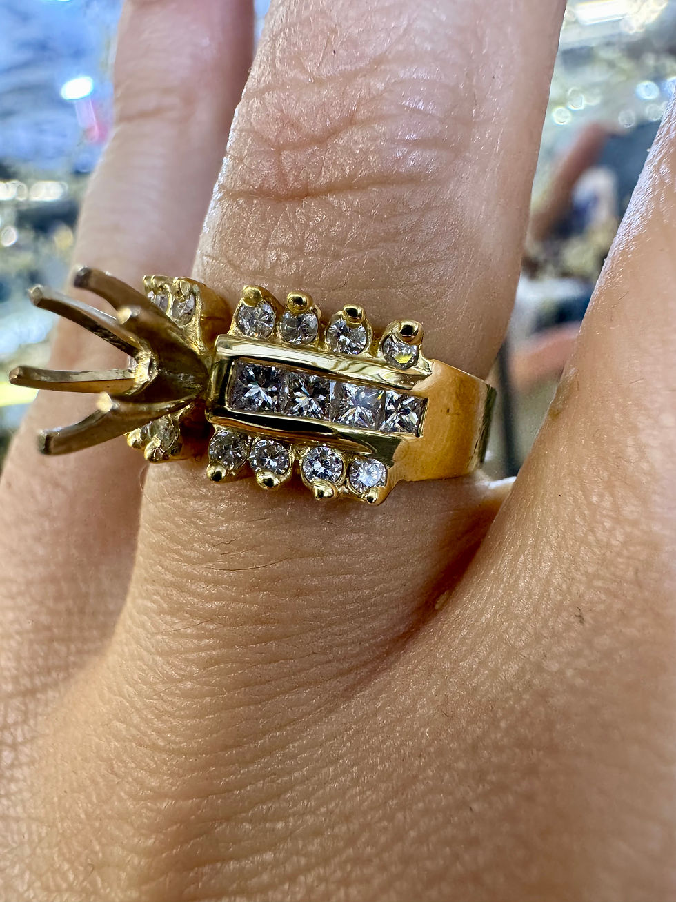 Thumbnail: 14kt Yellow Gold Diamond Engagement Ring With 1000s Of Center Stones To Choose F