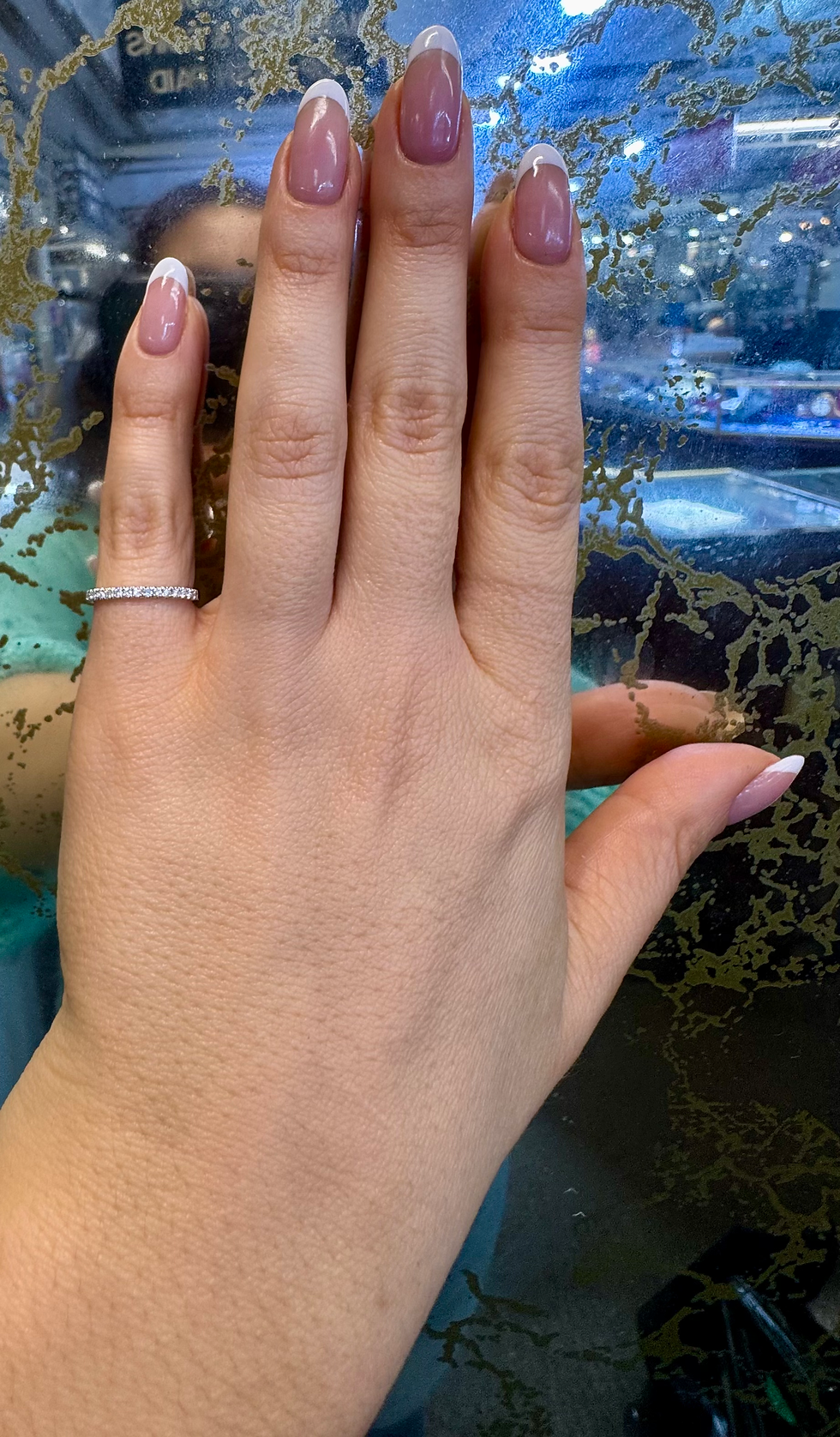 Thumbnail: Custom-made Dainty 14kt White Gold U-Prong Diamond Band