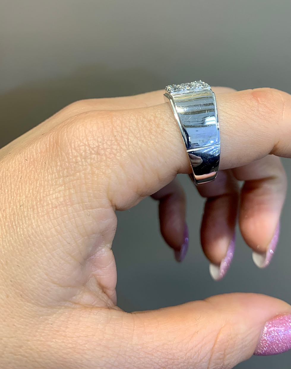 Thumbnail: 14kt White Gold Men's Diamond Ring