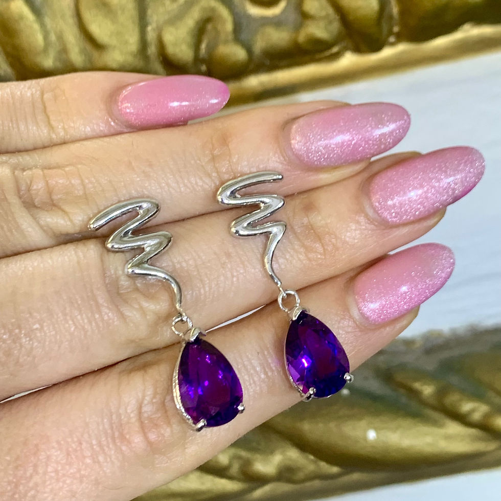 Thumbnail: 14kt White Gold 7.30 Carat Amethyst Earrings