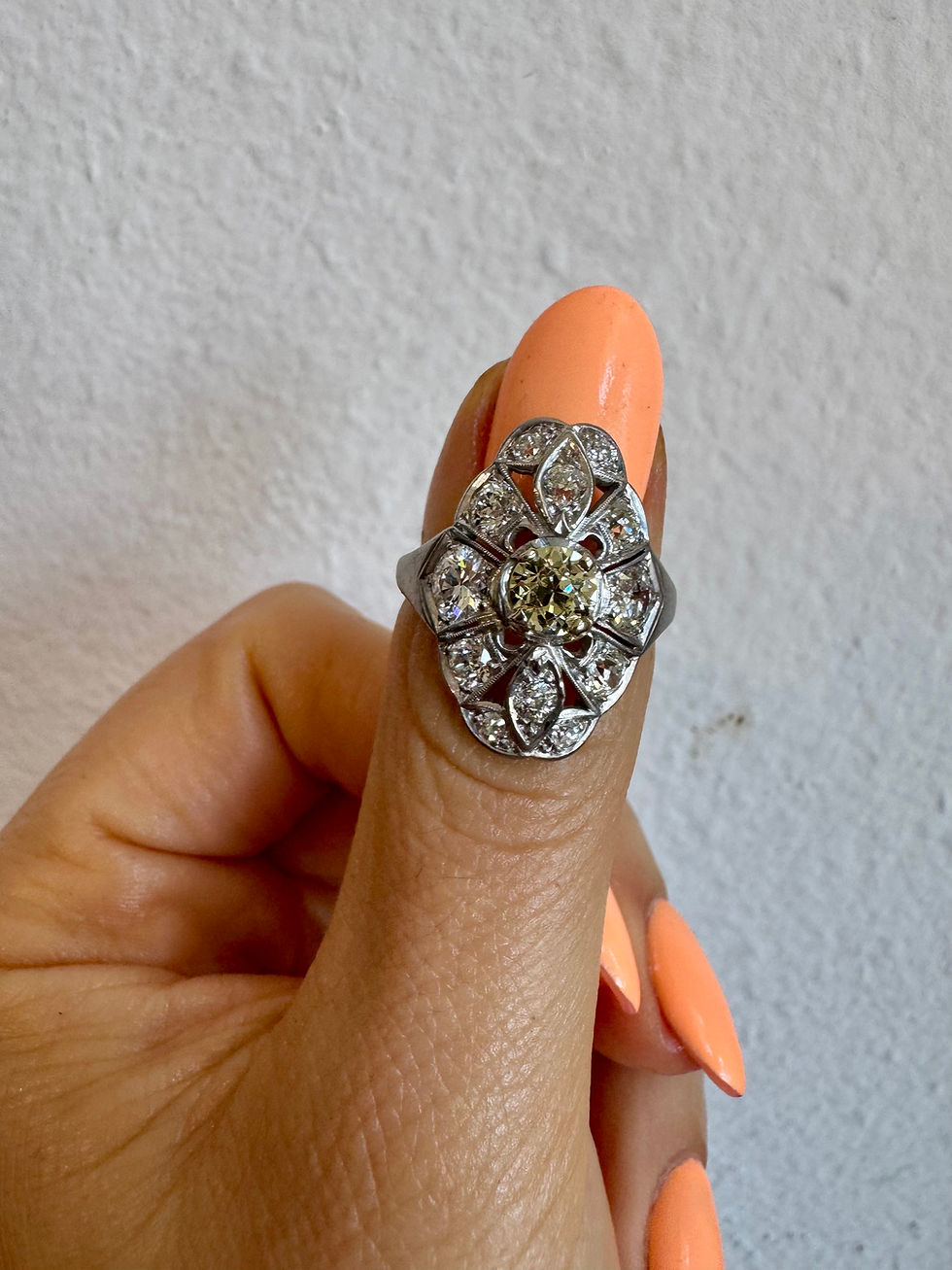 Thumbnail: Art Deco Palladium Diamond Ring