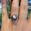 Thumbnail: 14kt White Gold Gray Tahitian Cultured Pearl & Diamond Ring