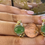 Thumbnail: Vintage 14kt Yellow Gold Jade And Diamond Earrings