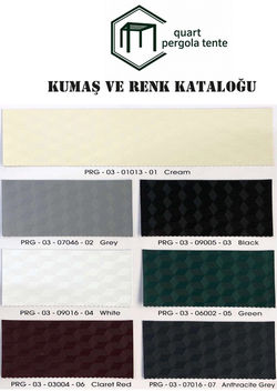 quart pergola ral ve kumaş katalogu