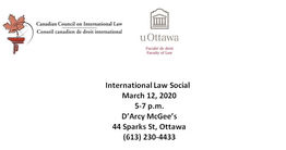 International Law Social - Thursday, March 12, 2020 (5-7pm)