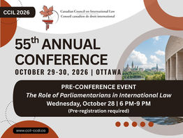 The Role of Parliamentarians in International Law | CCIL 2026 Pre-Conference Event