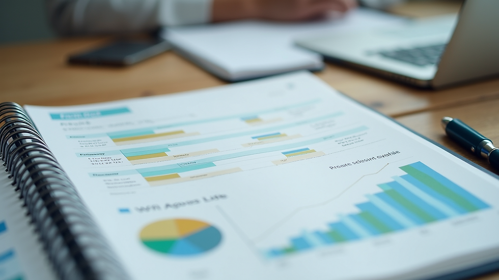 Eye-level view of a budget planner with financial notes