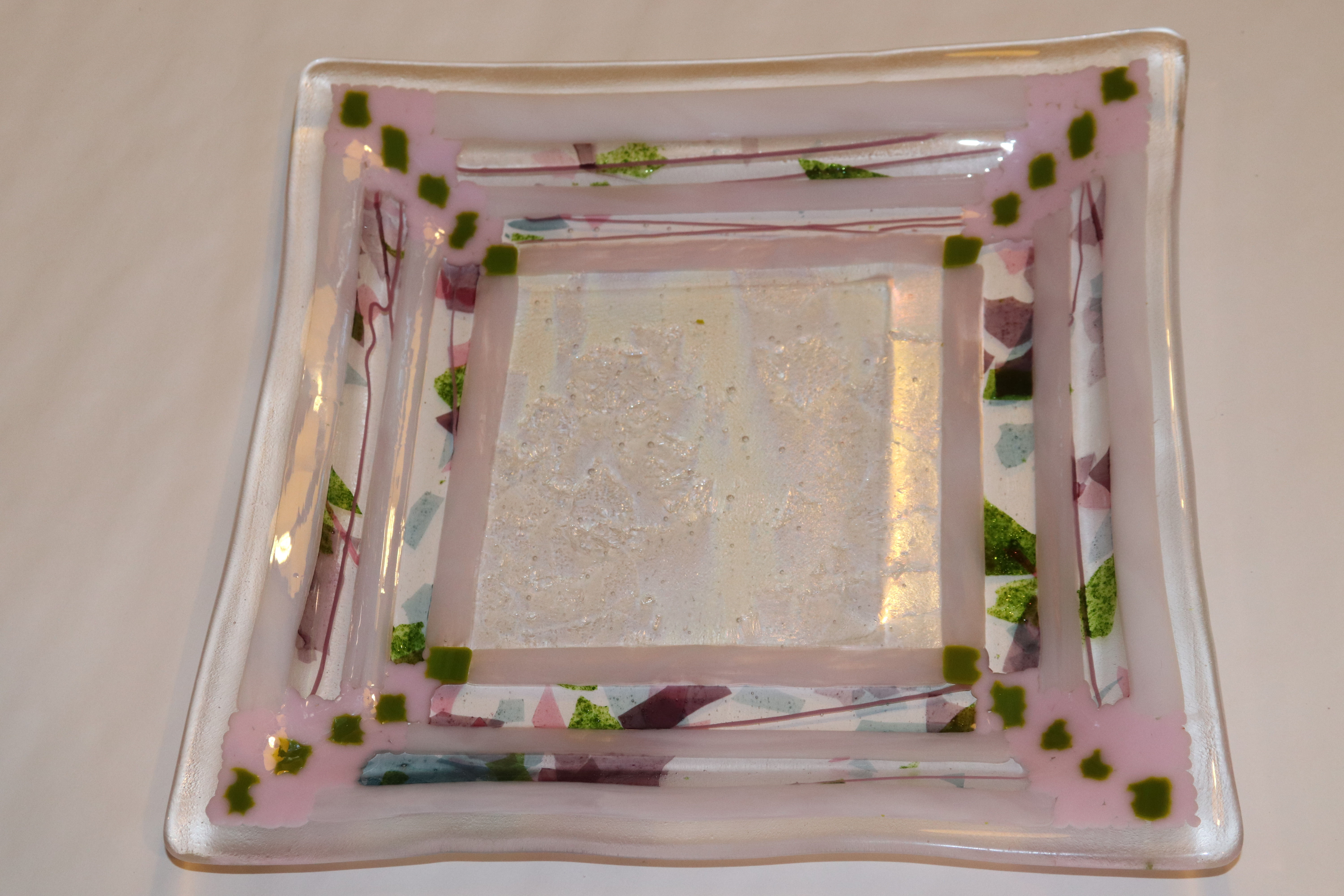 Pink and Green Large Plate