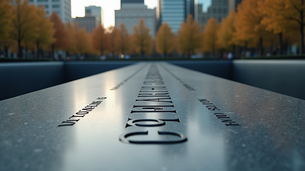 Eye-level view of a beautifully crafted granite memorial monument