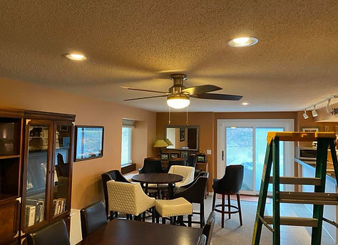 Ceiling fan & can lights