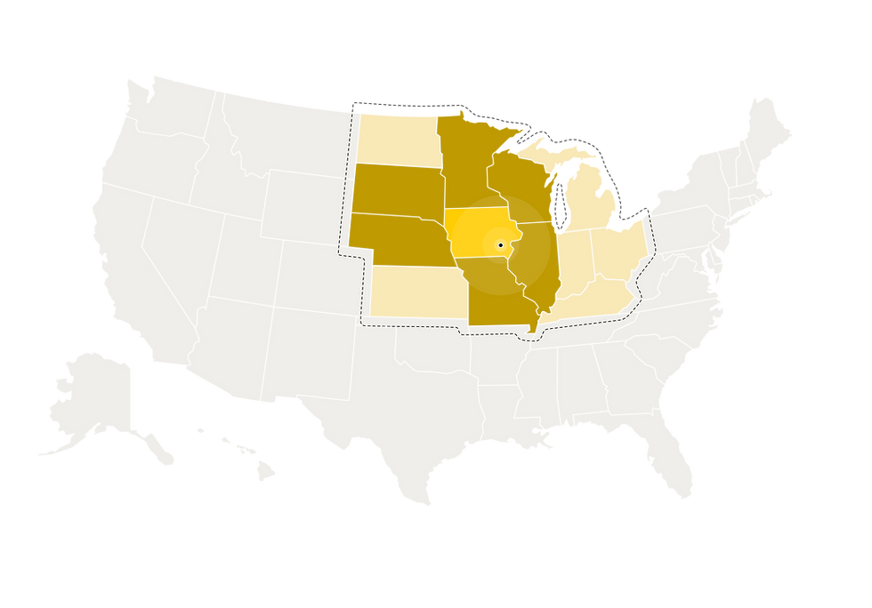 We're focused on the central United States and will expand with regional knowledge.
