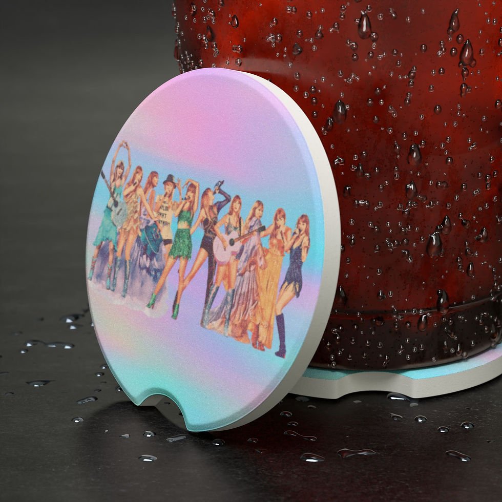 Thumbnail: Multi Color Absorbent Soapstone Car Coaster, Musical Eras Gifts for Her Vehicle