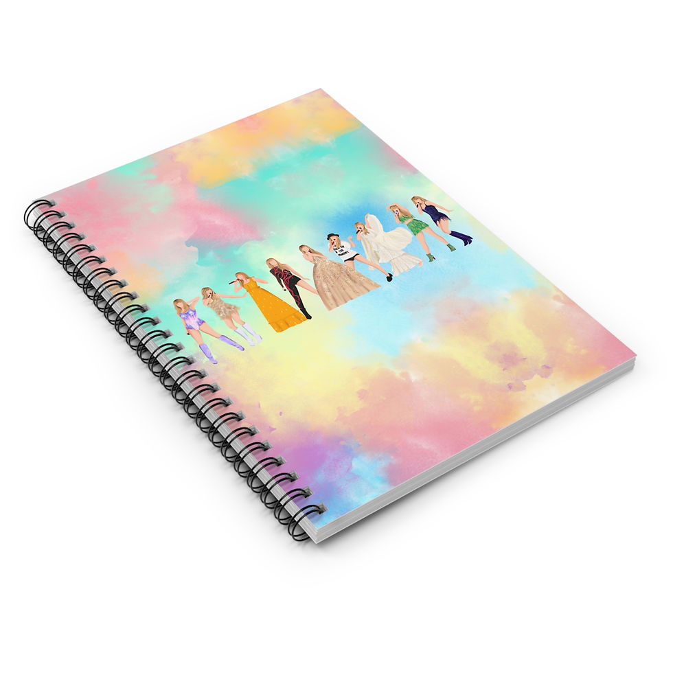 Thumbnail: Eras Tour Fashion Concert Rainbow Spiral Notebook 8x16" Song Lyric Journal Book