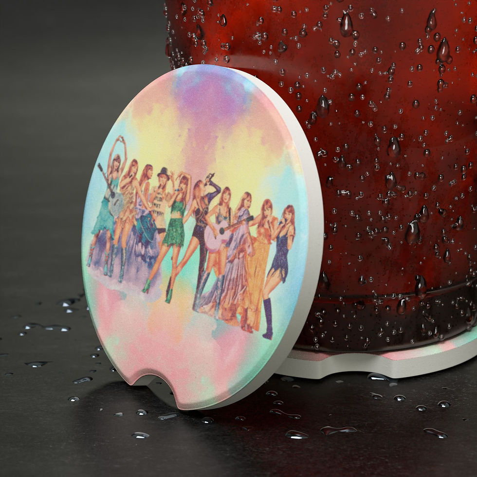 Thumbnail: Absorbent Soapstone Car Coaster, Musical Eras Rainbow Gifts for Her Vehicle
