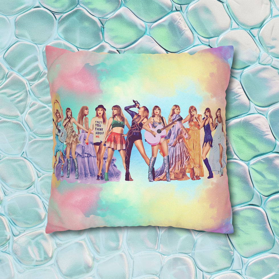Thumbnail: Colorful Eras Square Pillow  Polyester Cozy Gift for Music Fans & Home Decor