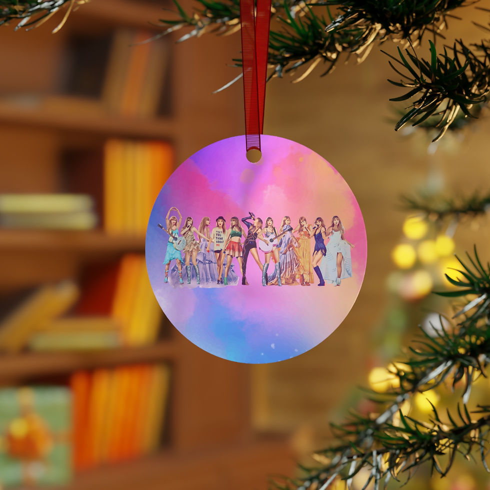 Thumbnail: Metallic Musical Tour Inspired Holiday Ornament Round Tree Decor Gift for Her