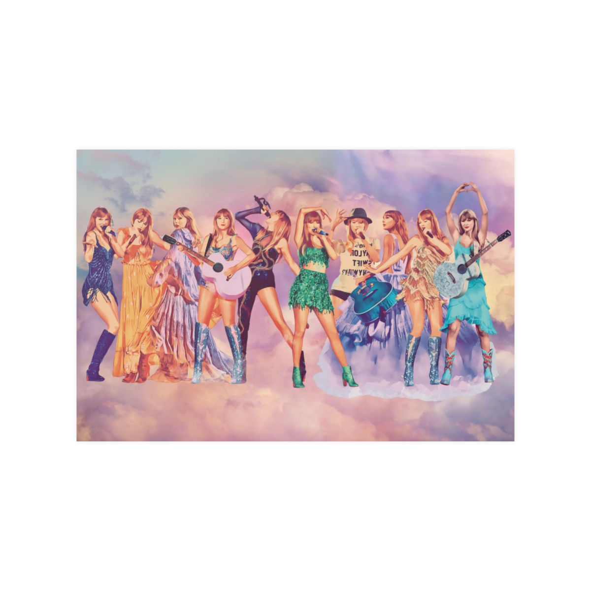 36"x24" Pastel Cloud Concert Poster Satin Finish, Low Glare Horizontal Wall Art