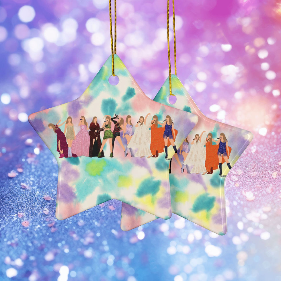 Thumbnail: Festive Musical Tour Holiday Ornament Abstract Ceramic Decor Gift for Her Art