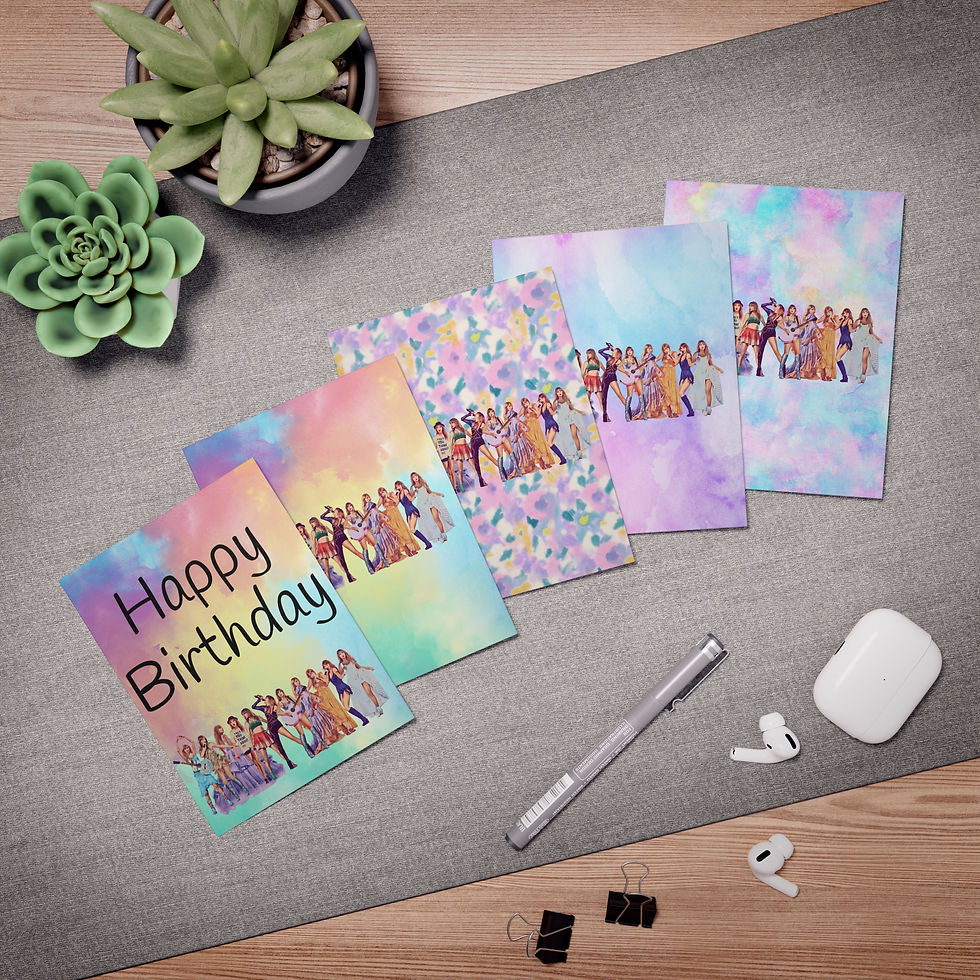 Thumbnail: Eras Tour Tortured Poets Icons 5 Design Greeting Card Collection Blank Inside