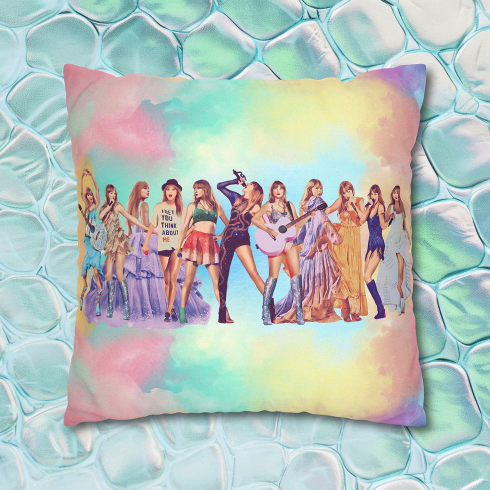 Thumbnail: Colorful Eras Square Pillow  Polyester Cozy Gift for Music Fans & Home Decor