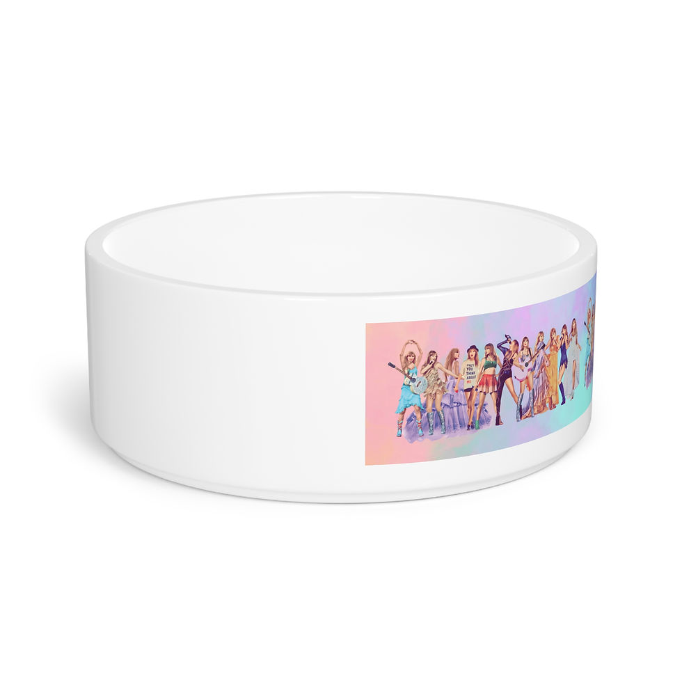 Thumbnail: Rainbow Pastel Ceramic Pet Bowl, 16oz Water Dish, Gifts for Her & Pets