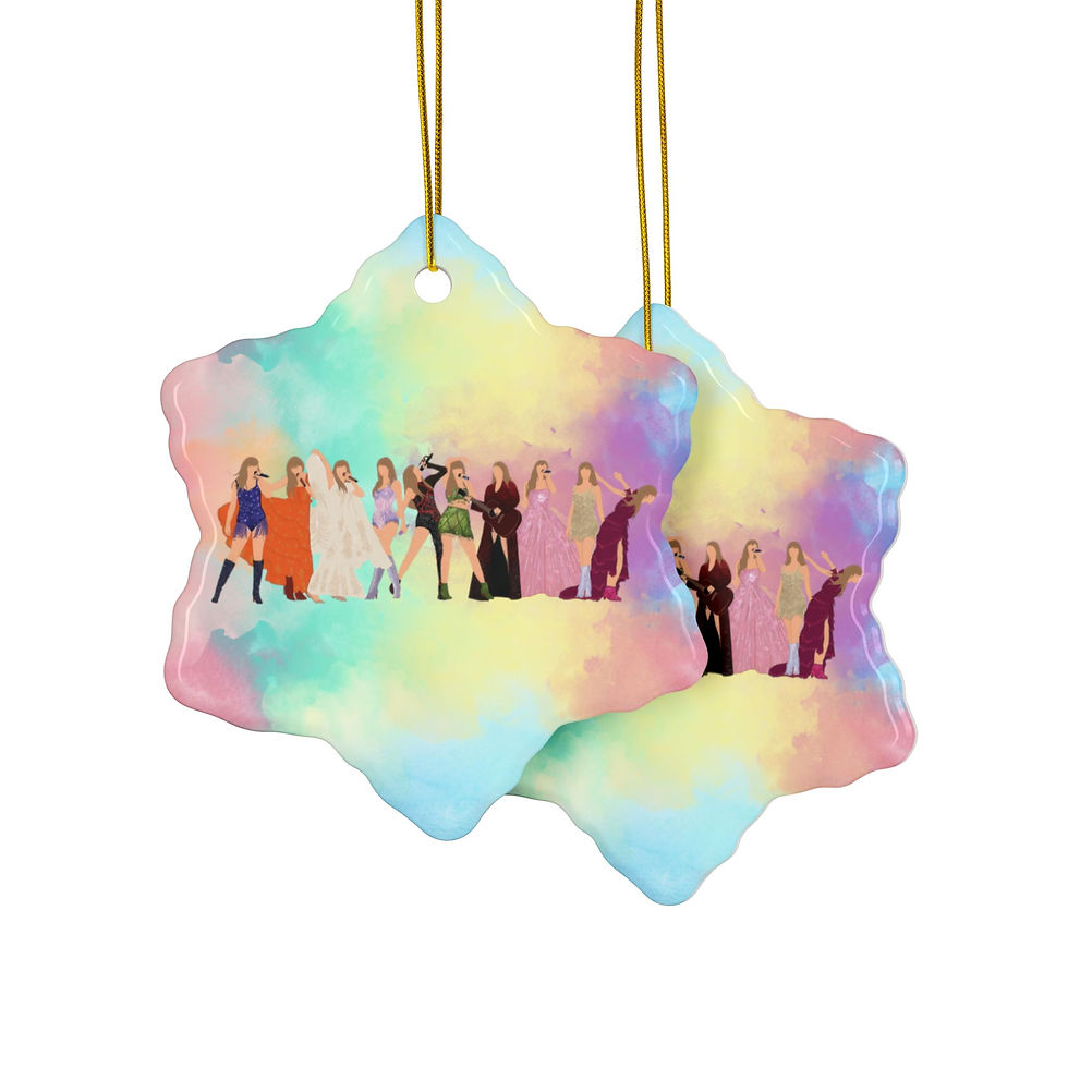 Thumbnail: Musical Eras Inspired Ceramic Ornament Heart Circle Star Snowflake Holiday Decor