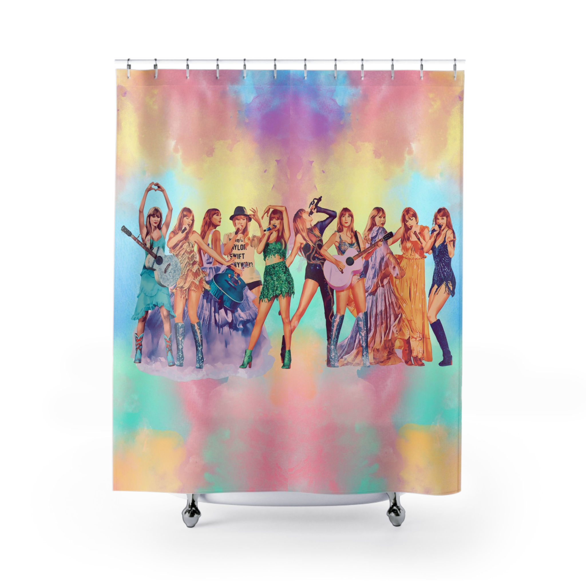 Music Inspired Eras Tour Concert Bathroom Shower Curtain Polyester Bath Decor