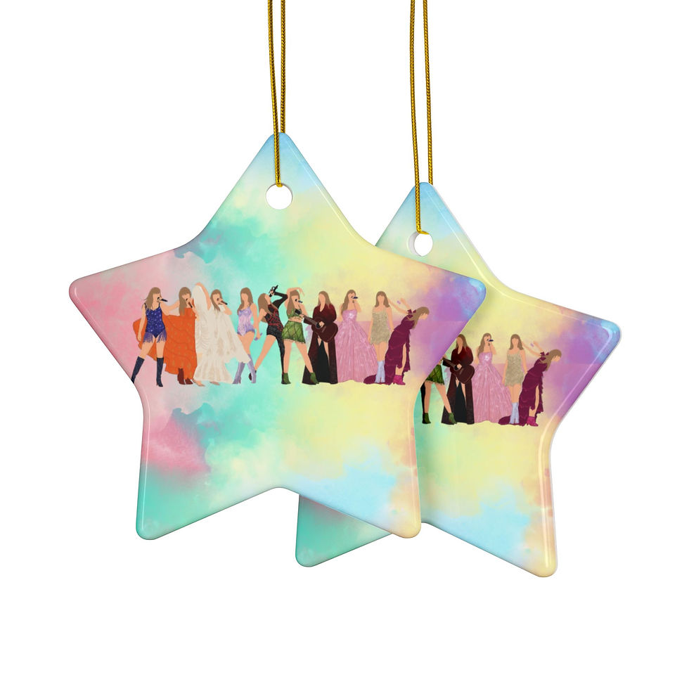 Thumbnail: Musical Eras Inspired Ceramic Ornament Heart Circle Star Snowflake Holiday Decor