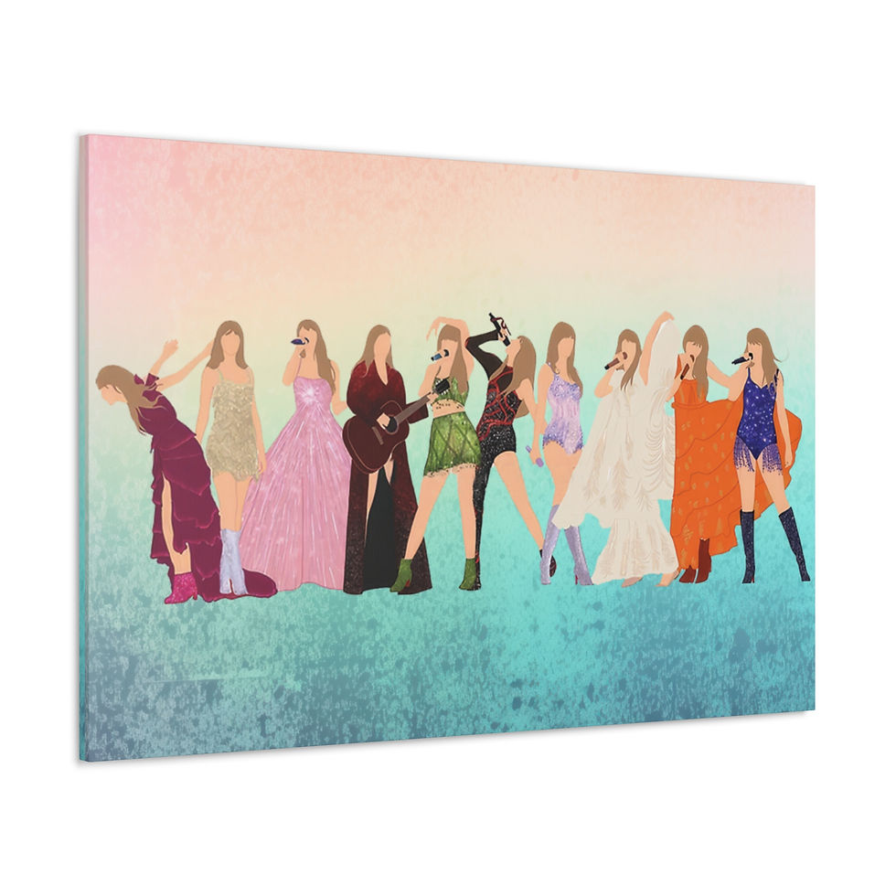 Thumbnail: Eras Tour Aesthetic 48x32" Canvas Gallery Wrap Tapestry Home Living Wall Art