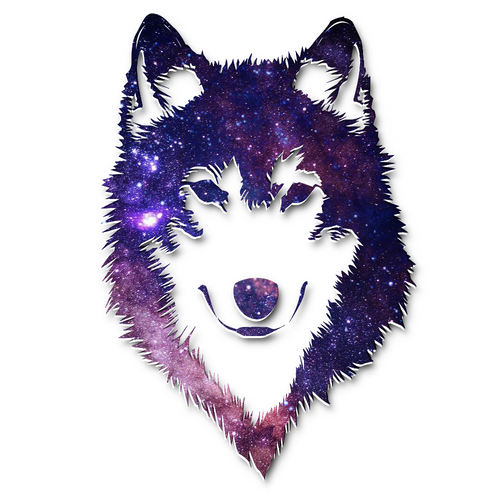 Galaxy Wolf Sticker Blue Mountain Grafix