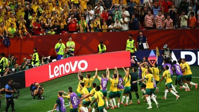 Australia celebra la victoria ante Turquía