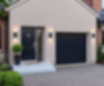 front composite door and sectional garage door both in view contemporary hormann family ho