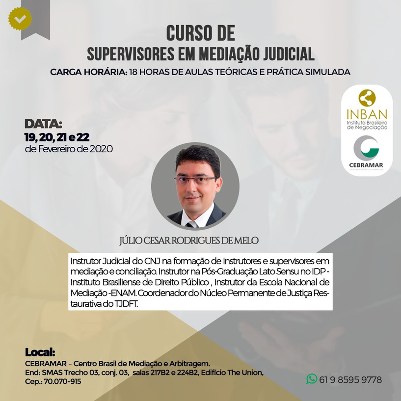 Curso de Supervisores em Mediação Judicial