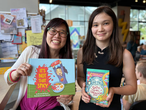 Grace Lin (author of The Girl, The Gate, and The Dragon) and Kaili Powers (author of It's Not That Spicy) exchange books