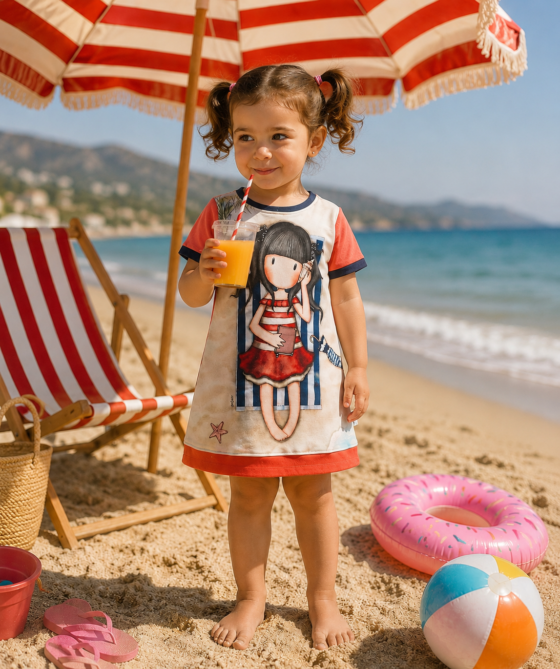 Otroška obleka Punčka na plaži