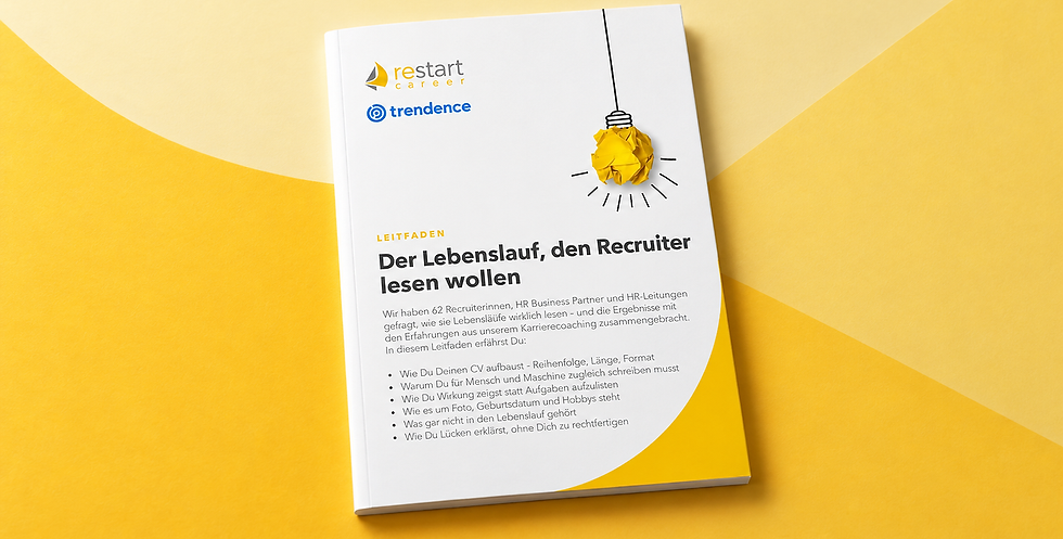 Leitfaden-Booklet auf gelbem Hintergrund