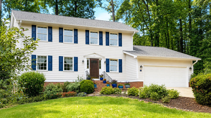 Front exterior of 115 Prince William Lane in Cary’s Royal Ridge neighborhood.