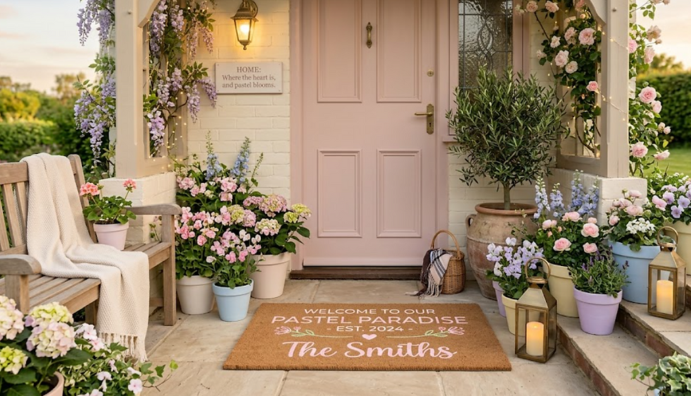 Welcoming Guests with a Pastel Personalised Door Mat