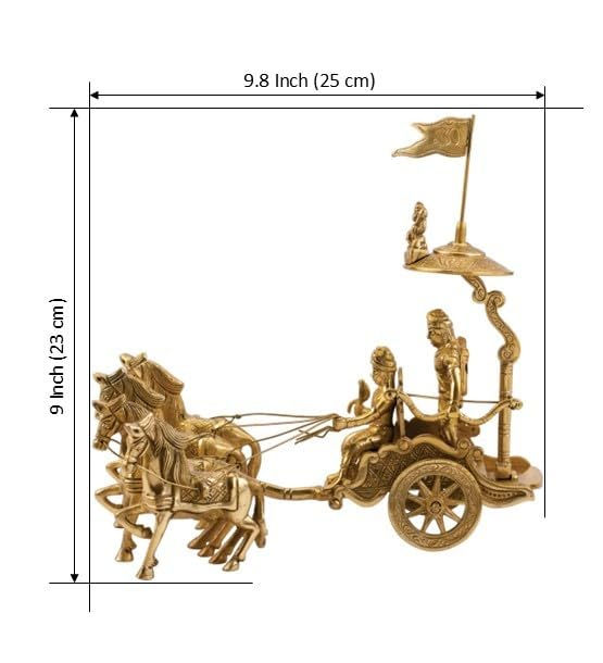 Thumbnail: Antique Finish Brass Krishna Arjuna Rath | Spiritual Home & Office Décor Idol