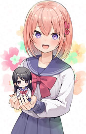 『好きこそものの上手なれ！』著者の楠元とうかさんがコラボを記念して描き下ろしてくれた、桃井さんごくん&男の娘みさみのキャラクターポストカード
