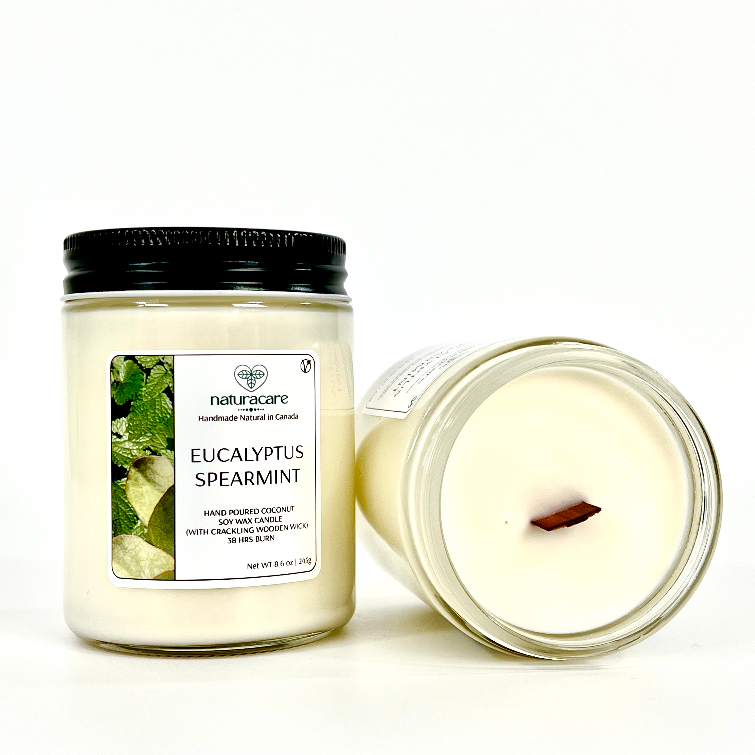 Eucalyptus Spearmint - Natural Candle (with crackling wooden wick)
